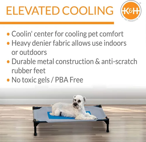 Vista 4 de K&H Manufacturing Coolin' Cuna para mascotas, Gris/Azul