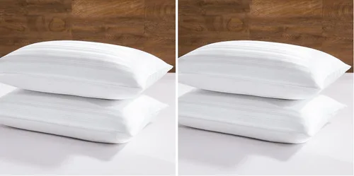 Vista 11 de downluxe - Juego de 2 almohadas de plumas y plumón de ganso - Almohadas de plumas de la colección hotelera para dormir de espalda, de estómago