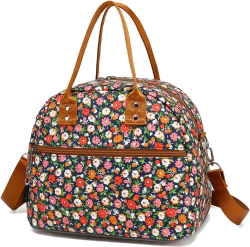 Vista 16 de FlowFly Fiambrera térmica con correa de hombro y asas para mujer, hombre y niños, amplia y reutilizable, congelable, bolso organizador de alimentos