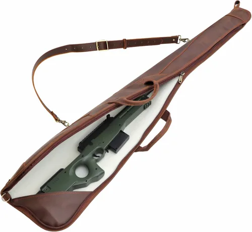 Vista 7 de TOURBON Funda vintage de cuero genuino para rifle de escopeta