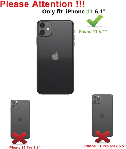 Vista 2 de SunStory Funda compatible con iPhone 11 con protector de pantalla HD, 3 capas de alta resistencia de cuerpo completo, funda protectora híbrida 3