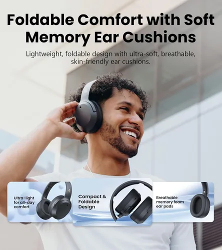 Vista 7 de Edifier W820NB Plus Gen 2 Auriculares inalámbricos sobre la oreja con cancelación de ruido, -49 dB ANC, audio LDAC de alta resolución, 88H