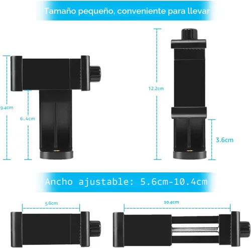 Vista 4 de SharingMoment Soporte Premium para Smartphone/Adaptador de Montaje de Trípode Vertical y Horizontal Soporte Giratorio con Tornillo de 1/4