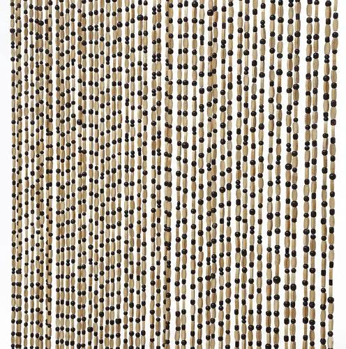 Vista 6 de DNYSYSJ Cortina con cuentas de madera natural y bambú, 49 hebras, diseño liso de 74.8 pulgadas, cuentas de bambú y madera para puerta, cortina