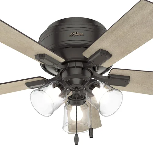 Vista 9 de Hunter Crestfield, ventilador de techo, para interiores, silencioso, 42 pulgadas, bronce noble