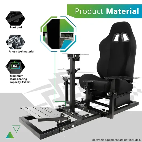 Vista 3 de HOTTOBY Flight Racing Simulator Cockpit with Black Seat Adjustable&Shifter Platform Upgrade Fit for LogitechThrustmasterHotas Warthog