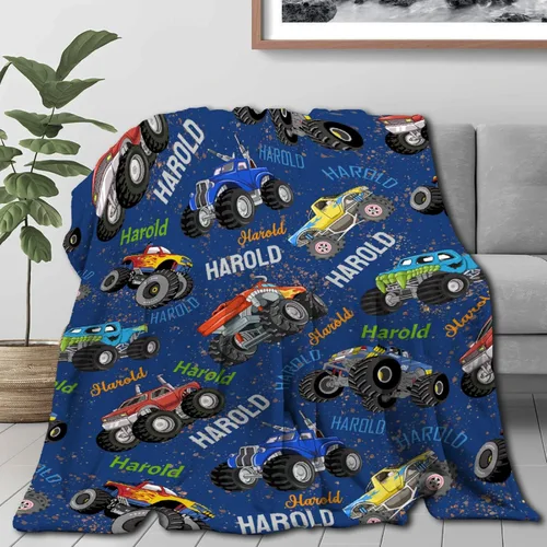Vista 43 de Manta de bebé con texto en inglés «Just A Boy Who Loves Trucks» para niños y niñas, manta súper suave para envolver al recién nacido, acogedora
