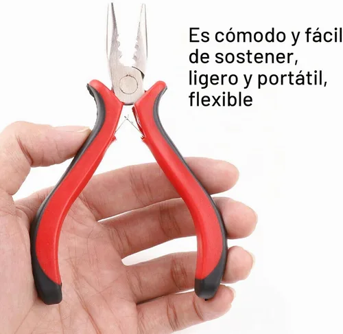 Vista 4 de Alicates para extensiones de cabello, 3 agujeros para extensiones de cabello con micro nanoanillo, abrey extracción, alicates de punta de aguja