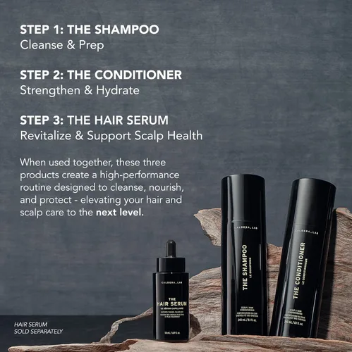 Vista 5 de Caldera + Lab The Shampoo + Conditioner Bundle Dúo de cuidado del cabello para hombres para cabello sano y más completo, limpiador