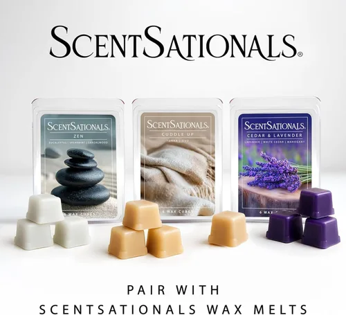 Vista 4 de Scentsationals - Luz nocturna para árbol de Navidad Quemador de cera perfumado festivo para fragancia acogedora para el hogar, acento de estrella