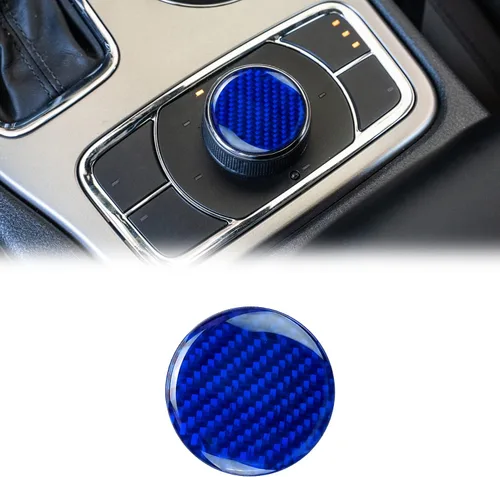 Vista 7 de ramuel Compatible con consola central de fibra de carbono, panel de palanca de cambios interior, cubierta de perilla de botón, accesorios de Negro