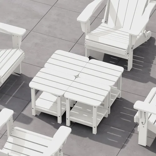 Vista 14 de SERWALL Mesa auxiliar Double Adirondack, Mesa auxiliar de forma rectangular, Negra