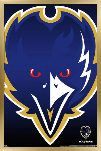Vista 13 de Trends International NFL Baltimore Ravens - Póster de pared con logotipo 14, 22.375 x 34 pulgadas, versión premium sin marco