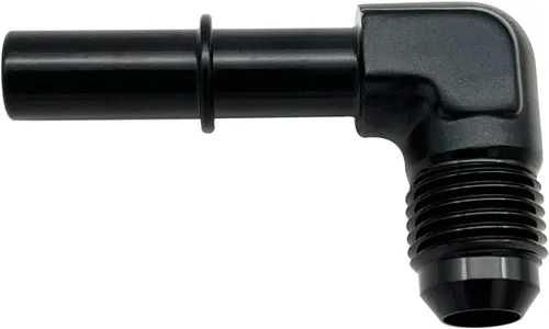 Vista 9 de KRD PERFORAMANCE 3/8 SAE Conexión rápida a 6AN Macho Push On EFI Manguera de línea de combustible de 90 grados Adaptador de montaje Conector