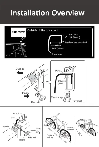 Vista 5 de Inno, portabicicletas para transportar bicicletas en plataforma de camión, de tamaño estándar