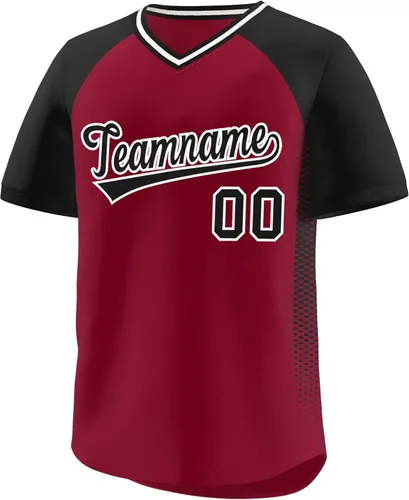 Vista 36 de Camiseta de béisbol personalizada con cuello en V para hombres, mujeres y jóvenes, camisetas de béisbol personalizadas con costuras o estampadas