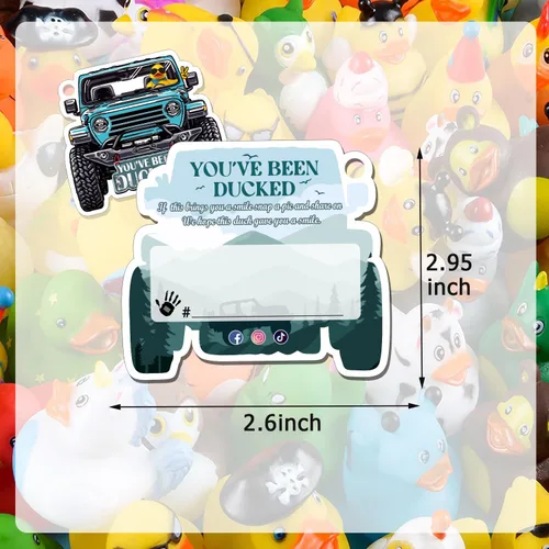 Vista 4 de You've Been Ducked - Tarjeta de juego, tarjeta de juego para Jeep o SUV, etiquetas de pato, pato de goma para etiquetas, diseño de automóvil de 4 4