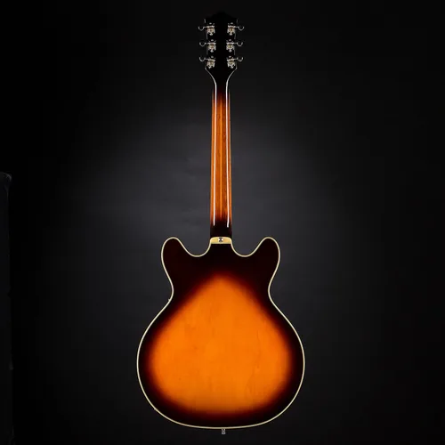 Vista 3 de Guild Guitars Starfire IV ST - Guitarra eléctrica de cuerpo semihueco, explosión antigua, doble corte con cola de parada, colección Newark St