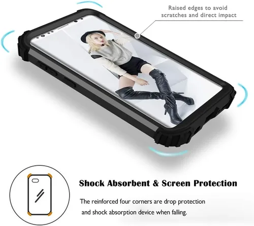 Vista 5 de Funda de teléfono para Samsung Galaxy S9 Plus, cubierta dura, a prueba de golpes, de silicona suave, híbrida, tres capas, resistente, protección