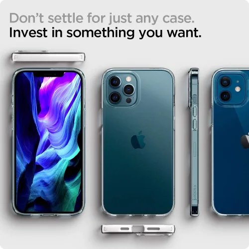 Vista 7 de Spigen Funda de cristal líquido compatible con iPhone 12 Pro y compatible con iPhone 12, transparente