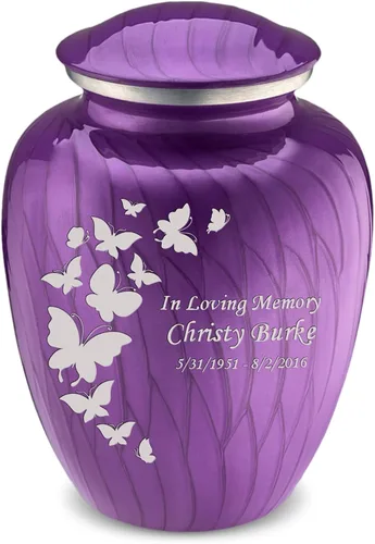 Vista 20 de Geturns Embrace Urnas de Cremación de Mariposa Personalizadas para Adultos para Cenizas Humanas I Urna Funeraria Grande Negra para Mujeres y Hombres