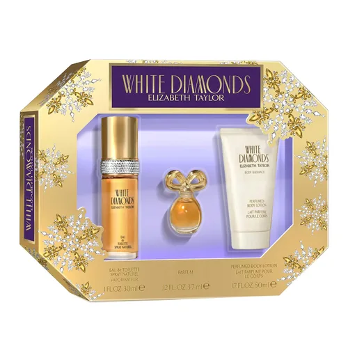 Vista 9 de Elizabeth Taylor White Diamonds - Set de regalo para damas con spray, loción corporal, gel de ducha y perfume