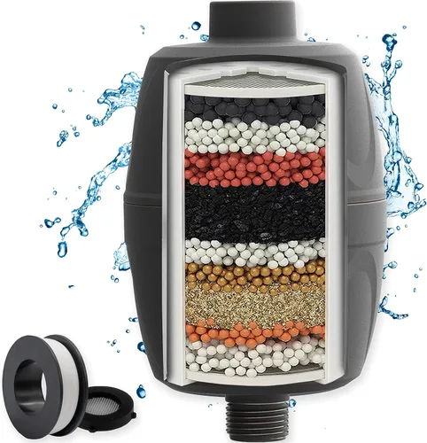 Vista 7 de Aqua Elegante Filtro de ducha de 16 etapas, filtros de agua universales para eliminar el cloro y los minerales duros, purificador de baño y el mejor