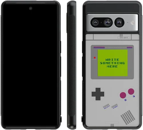 Vista 3 de Funda de goma negra personalizada para consola de juegos retro compatible con Google Pixel 10, 10 Pro, 10 Pro XL, 9a, 9 Pro, Pixel 9, Pixel 9 Pro