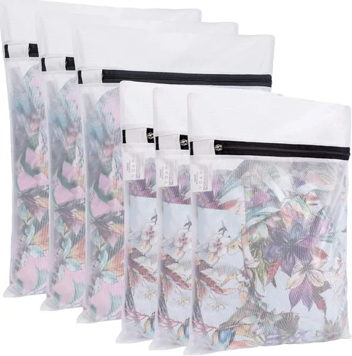 Vista 20 de BAGAIL Bolsas de lavandería de malla para lencería íntima y delicadas, 5 unidades (1XL, 2L, 2M)