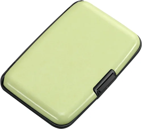 Vista 4 de ELFISH Protector de tarjeta de crédito con bloqueo RFID, funda de identificación de aluminio, carcasa rígida, cartera de metal para hombres