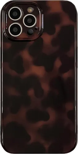 Vista 11 de Funda protectora estética de tortuga para iPhone 12 de 6.1 pulgadas, diseño retro con estampado de leopardo y ámbar marrón y ámbar para iPhone 12