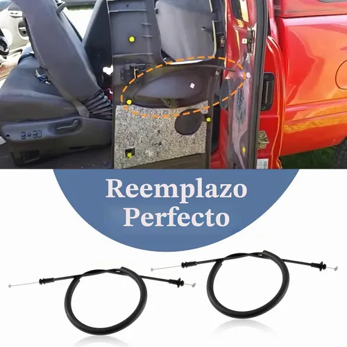Vista 5 de 2 cables de pestillo de puerta trasera izquierda y derecha compatibles con Dodge Ram 1500 2500 3500 1998 1999 2000 2001 2002 Reemplazo # 55275106