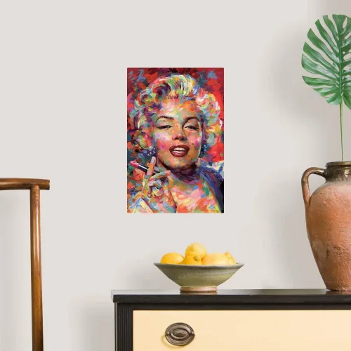 Vista 4 de CANVAS ON DEMAND Vinilo decorativo de Marilyn Monroe, obra de arte musical