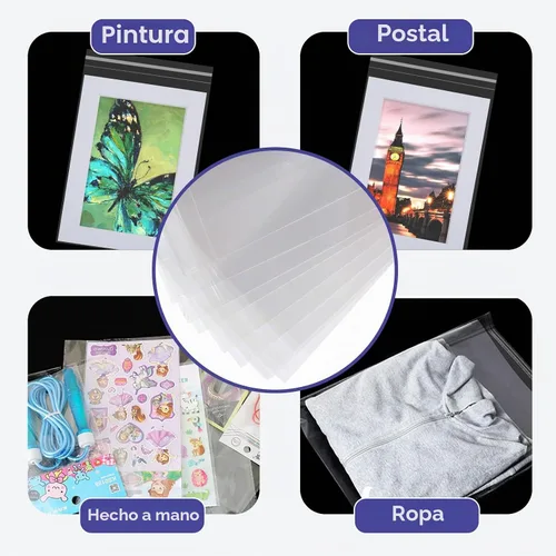 Vista 7 de Paquete de 25 bolsas transparentes selladas sin ácido para impresiones