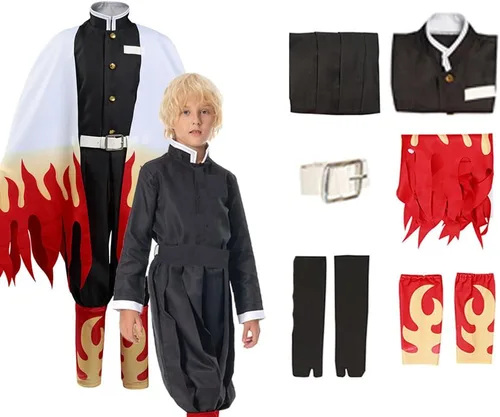 Vista 7 de Disfraz para niños, disfraz de anime para cosplay, kimono, uniforme de Halloween, conjunto completo Verde