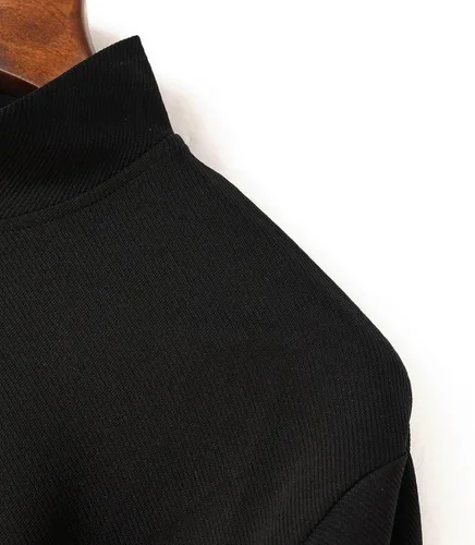 Vista 4 de Mens Henley Polo Sweatshirts Casual Long Sleeve Solid Color Workout Pullover 14 Zip Gym Essential Sports Shirts