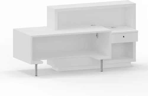 Vista 5 de FORO - Escritorio de recepción, mostrador zurdo, Compilancia ADA, blanco brillante + blanco
