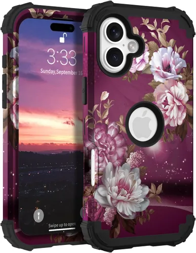 Vista 23 de Hocase Funda para iPhone SE 2022/2020, resistente a prueba de golpes, de plástico duro+goma de silicona, funda protectora híbrida para iPhone SE