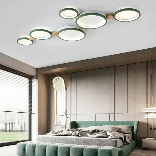 Vista 20 de Lámpara de techo LED de 3 luces, 22 pulgadas, moderna lámpara de techo empotrada de madera de 20 W regulable para sala de estar, dormitorio, cocina