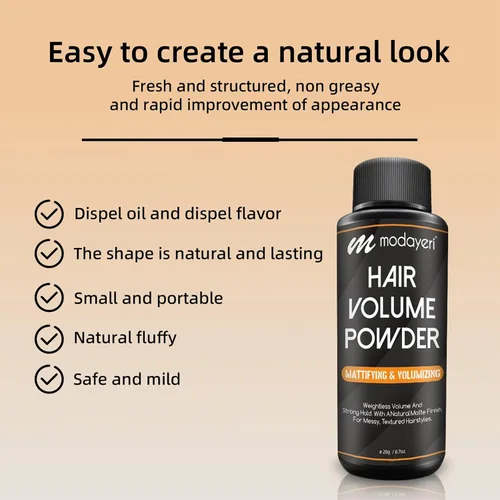 Vista 6 de Polvo voluminizador para el cabello: volumen ligero y fuerte sujeción, con un acabado mate natural, para peinados desordenados, texturizados
