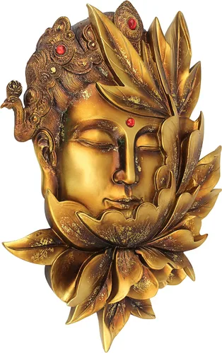 Vista 2 de Design Toscano Esculturas de pared de deidades iluminadas: Guan Yin, 12