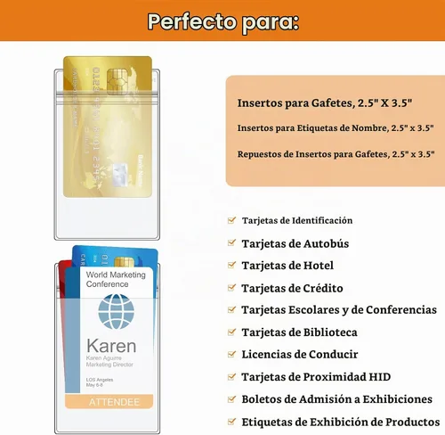 Vista 4 de Fushing 20 soportes para tarjetas de identificación extragruesos, exclusivos de plástico transparente de doble cubierta para identificación, soporte