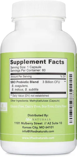 Vista 7 de Lifted Naturals Probióticos probióticos a base de esporas – SBO estimulante del estado de ánimo – a base de esporas/suelo – Digestión y apoyo