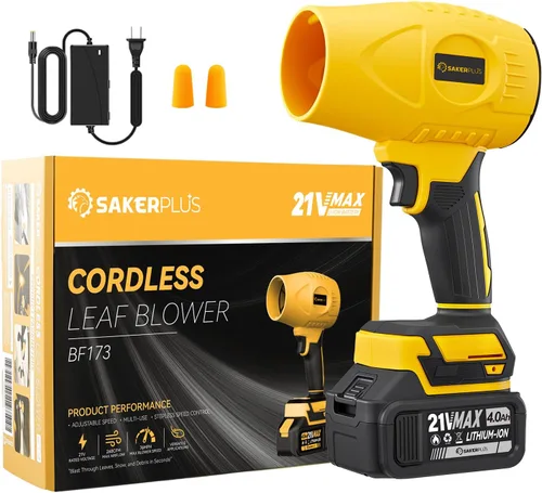 Vista 5 de Sakerplus Limpiador de Polvo Portátil, Soplador de Hojas Inalámbrico, Soplador de Nieve Manual, Sopladores de Mano para Cuidado del Césped, Limpieza