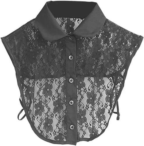 Vista 8 de Magik - Collar de Gargantilla Unisex para Mujer, Peter Pan, Cuello Desmontable, Camisa de Solapamiento Falsa negro (Basic - Black)