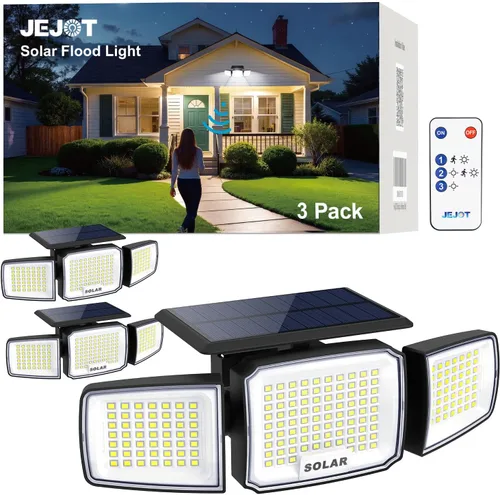Vista 16 de JEJOT Paquete de 6 luces solares con sensor de movimiento para exteriores, impermeables, 270° de ángulo amplio, 3 modos, luces solares de pared
