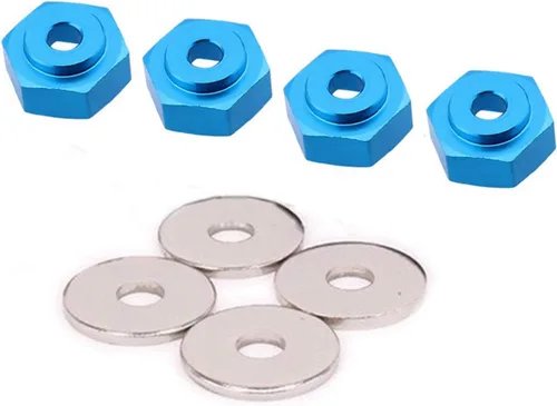 Vista 4 de ShareGoo - Adaptador hexagonal de metal de 0.472 in a 0.669 in compatible con neumáticos Tamiya Axial RC4WD Traxxas HPI Himoto HSP Losi Kyosho RC