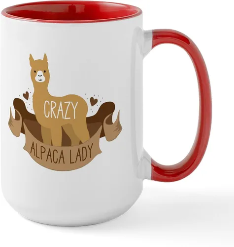 Vista 21 de CafePress Alpaca For Christmas Large Mug 15 oz (444 ml) Ceramic Coffee Mug