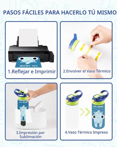 Vista 5 de OFFNOVA Vaso de sublimación de 12 onzas, botella de agua de sublimación en blanco con asa, tazas de sublimación para leche, refrescos, jugo, bebidas
