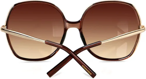 Vista 2 de ANDWOOD Lentes de sol de gran tamaño para mujer, marco ancho cuadrado, retro, moderno, protección UV
